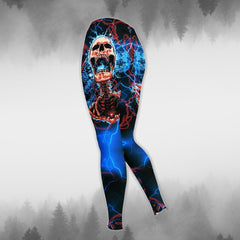 Blue Thunder Skeleton Combo Hoodie and Leggings - Wonder Skull