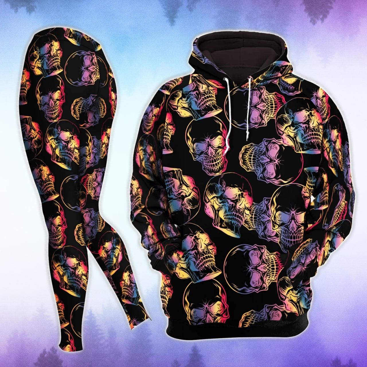 Dark Neon Skull Combo Hoodie and Leggings - Wonder Skull