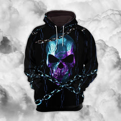 Dark Blue Skull Chain Combo Hoodie and Leggings - Wonder Skull