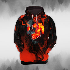 Smoke Fire Skull Chain Combo Hoodie and Leggings - Wonder Skull