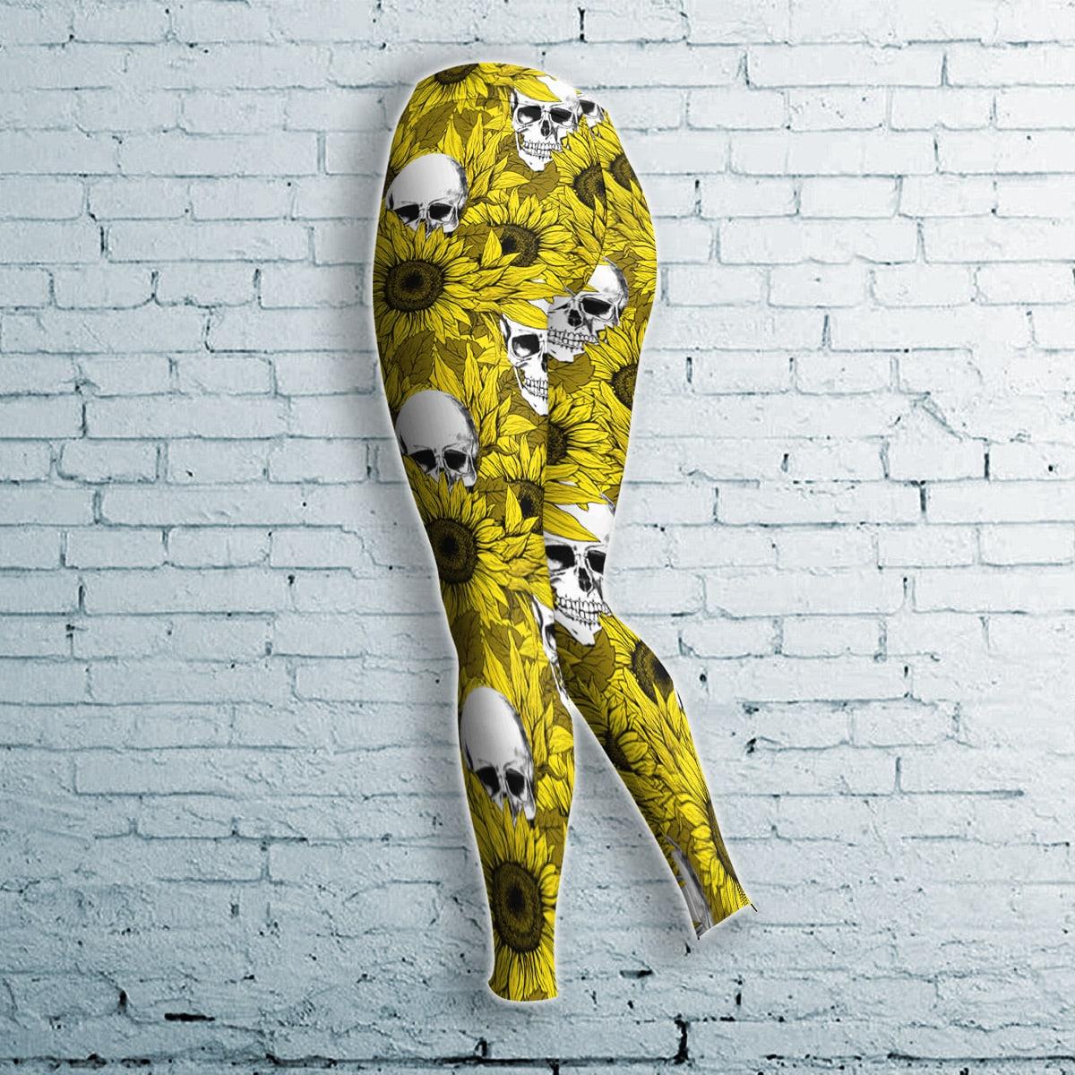 Sunflower Skull Combo Long Hoodie and Leggings - Wonder Skull