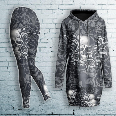Gothic Skull Combo Long Hoodie and Leggings - Wonder Skull