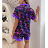 Skull Galaxy Sexy Pajama Sets With Short Sleeve - Wonder Skull