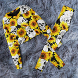Sunflower Skull Combo Long Sleeve Sweatshirt and Leggings - Wonder Skull