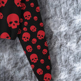 Red Skull Combo Long Sleeve Sweatshirt and Leggings - Wonder Skull