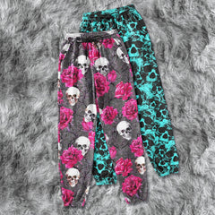 Rose Skull Gothic Combo Women's Casual Pants - Wonder Skull