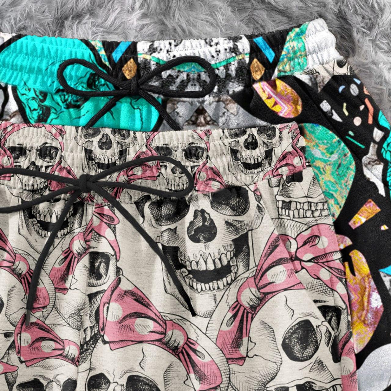 Cute Skull Gothic Combo Women's Casual Pants - Wonder Skull