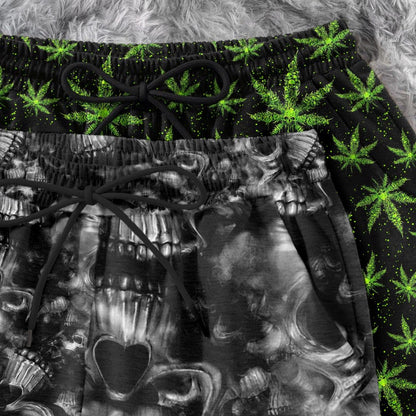 Cannabis Skull Gothic Combo Women's Casual Pants - Wonder Skull