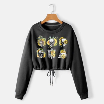 Skeleton Skull Gothic Combo Long Sleeve Sweatshirt and Leggings - Wonder Skull