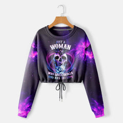 Just A Woman Funny Skull Combo Long Sleeve Sweatshirt and Leggings - Wonder Skull