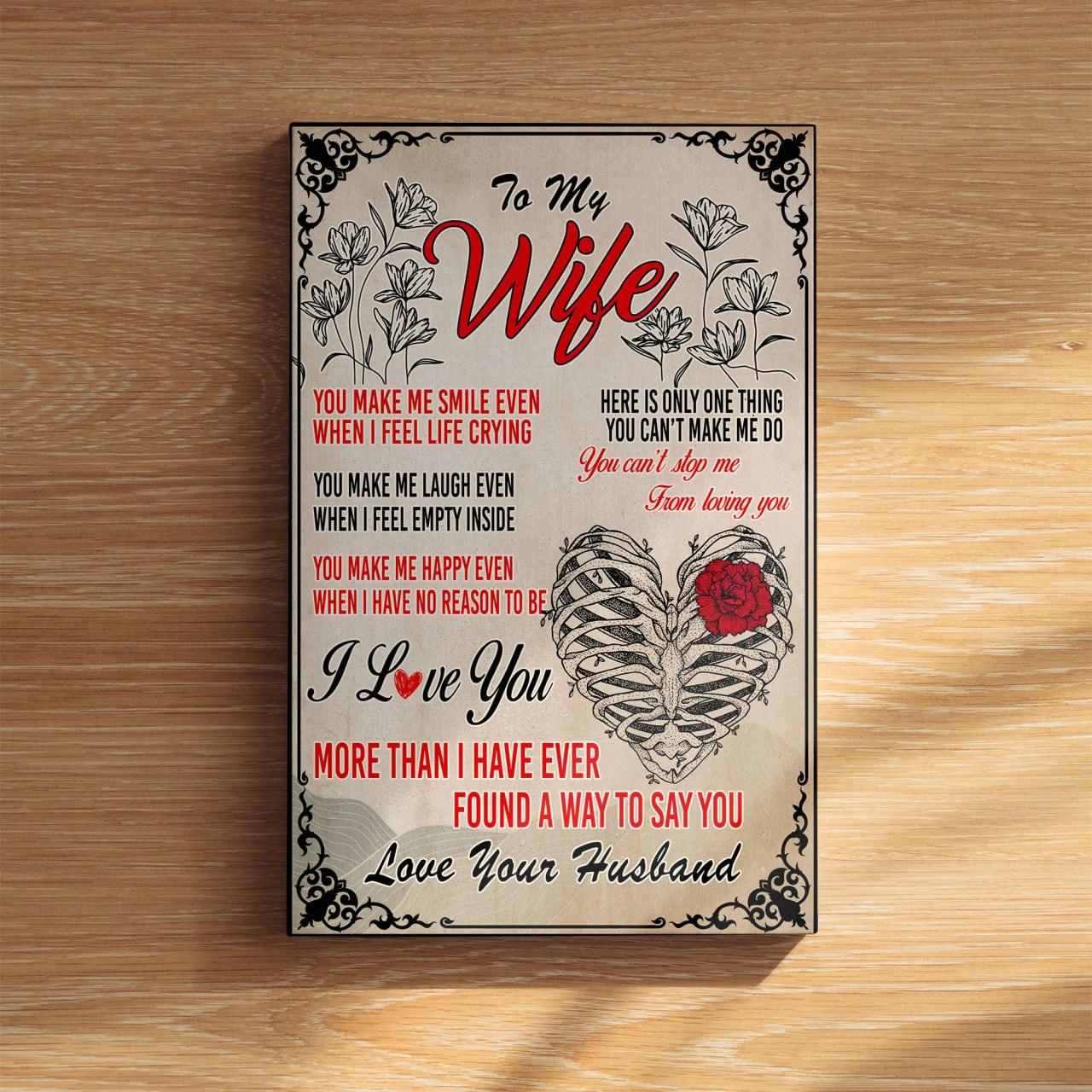 To My Wife - Classic Canvas For Valentines - Wonder Skull