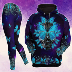 Butterfly Skull Artwork Combo Hoodie and Leggings - Wonder Skull