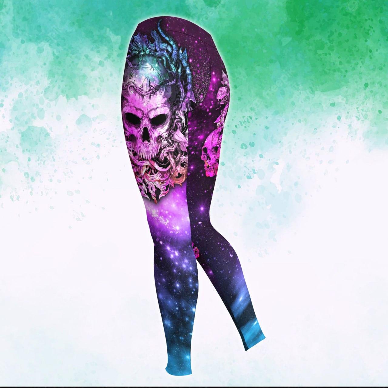 Galaxy Skull Gothic Artwork Combo Hoodie and Leggings - Wonder Skull