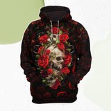 Rose Skull Gothic Artwork Combo Hoodie and Leggings - Wonder Skull