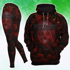 Barbed Wire Skull Gothic Artwork Combo Hoodie and Leggings - Wonder Skull