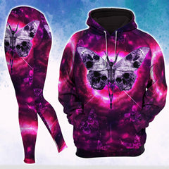 Butterfly Galaxy Skull Gothic Artwork Combo Hoodie and Leggings - Wonder Skull