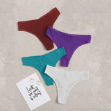 Funny Colorful Skull 4pack Cyan Purple Rib Panty Set for Womens - Wonder Skull