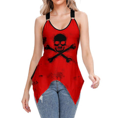 Skull V-Neck O Ring Tank Top - Wonder Skull