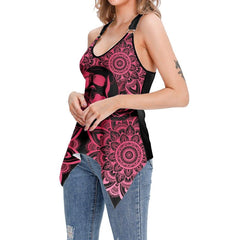 Mandala Skull V-Neck O Ring Tank Top - Wonder Skull