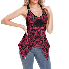 Mandala Skull V-Neck O Ring Tank Top - Wonder Skull