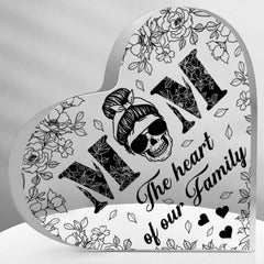 Mom - Customized Skull Crystal Heart Mother's Day Gifts - Wonder Skull