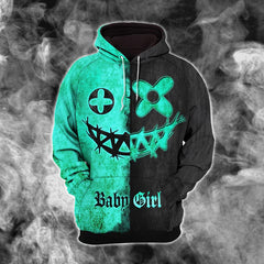 Black Green Face X Combo Hoodie and Leggings - Wonder Skull