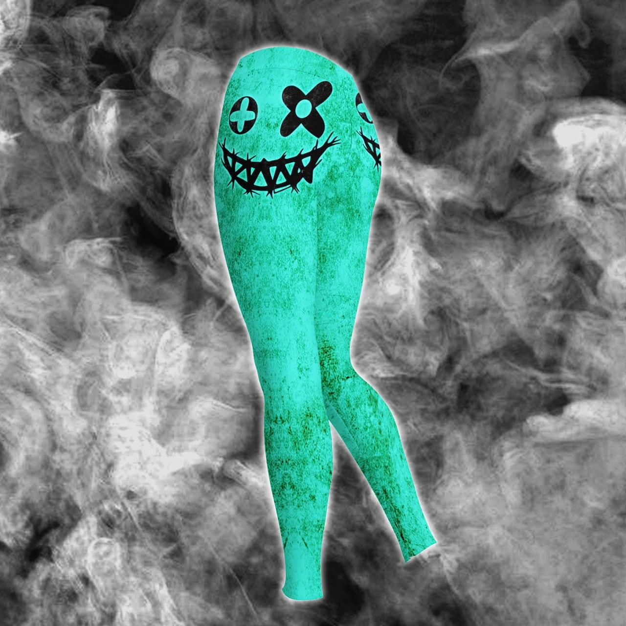 Baby Green Horror Smile Combo Hoodie and Leggings - Wonder Skull