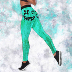 Green Smile Nightmare Tanktop and Leggings - Wonder Skull