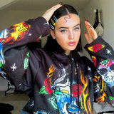 Skull Fire Flame Hoodie - Wonder Skull