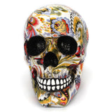Horror Skull Decoration Resin Human Skeleton Skull Color Flower Painting Halloween Home Bar Table Desktop Decoration Craft Gift - Wonder Skull