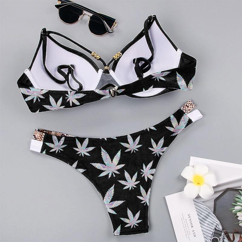 Hot Summer Cannabis Swimsuit Set - Wonder Skull