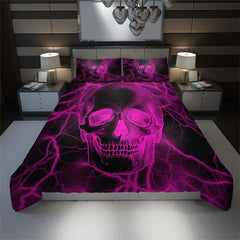 Purple Thunder Skull Duvet Cover Set - Wonder Skull