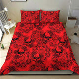 Red Mandala Skull Pattern Duvet Cover Set - Wonder Skull