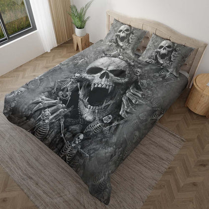 Scary Skull Death Ripping Through Duvet Cover Set - Wonder Skull
