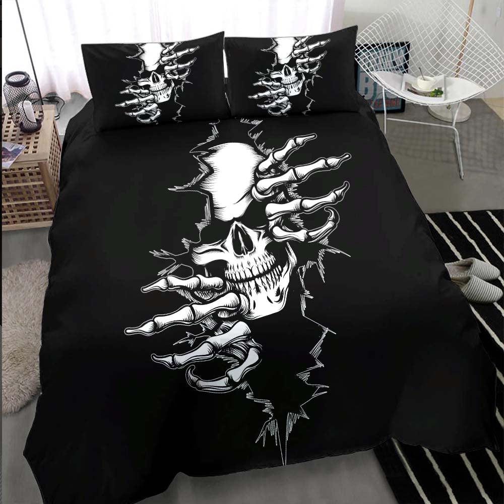 Scary Skull Peeping Duvet Cover Set - Wonder Skull