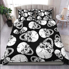 Sinister Looking Skull Pattern Duvet Cover Set - Wonder Skull