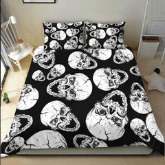 Sinister Looking Skull Pattern Duvet Cover Set - Wonder Skull