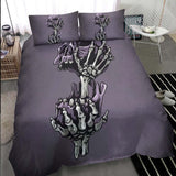 Skeleton Hand Hold Purple Skull Duvet Cover Set - Wonder Skull