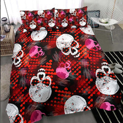 Skull Heart Pattern Duvet Cover Set - Wonder Skull