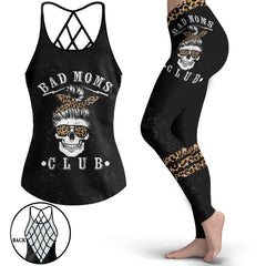 Skull Mom Open Back Tank Top And Leggings Set - Wonder Skull