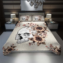 Skull Sunflower Duvet Cover Set - Wonder Skull