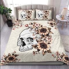 Skull Sunflower Duvet Cover Set - Wonder Skull