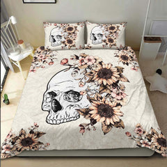 Skull Sunflower Duvet Cover Set - Wonder Skull