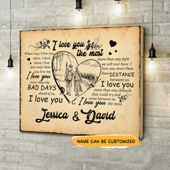 I Love You The Most - Personalized Skull Couple Canvas Gallery Wraps Gift