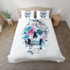 Splash Skull Flower Art Duvet Cover Set - Wonder Skull