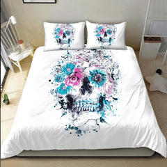 Splash Skull Flower Art Duvet Cover Set - Wonder Skull