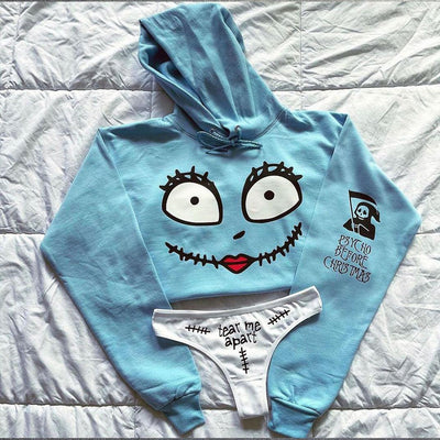 Tear Me Apart Hoodie With Thong Set - Wonder Skull