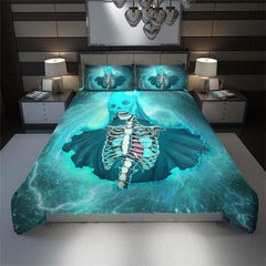 Thunder Skeleton Bride Duvet Cover Set - Wonder Skull