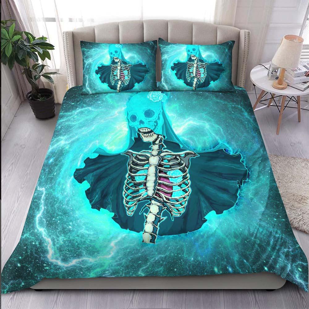 Thunder Skeleton Bride Duvet Cover Set - Wonder Skull