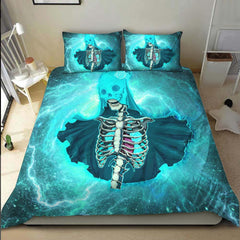 Thunder Skeleton Bride Duvet Cover Set - Wonder Skull